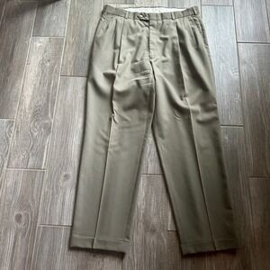 Hart Schaffner Marx Super 100's Virgin Wool Pleated Dress Pants Men's 33x30